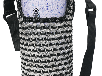 Large Water Bottle Holder with Adjustable Strap Classic Black