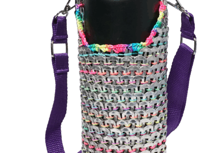 Large Water Bottle Holder with Adjustable Strap Funky Neon
